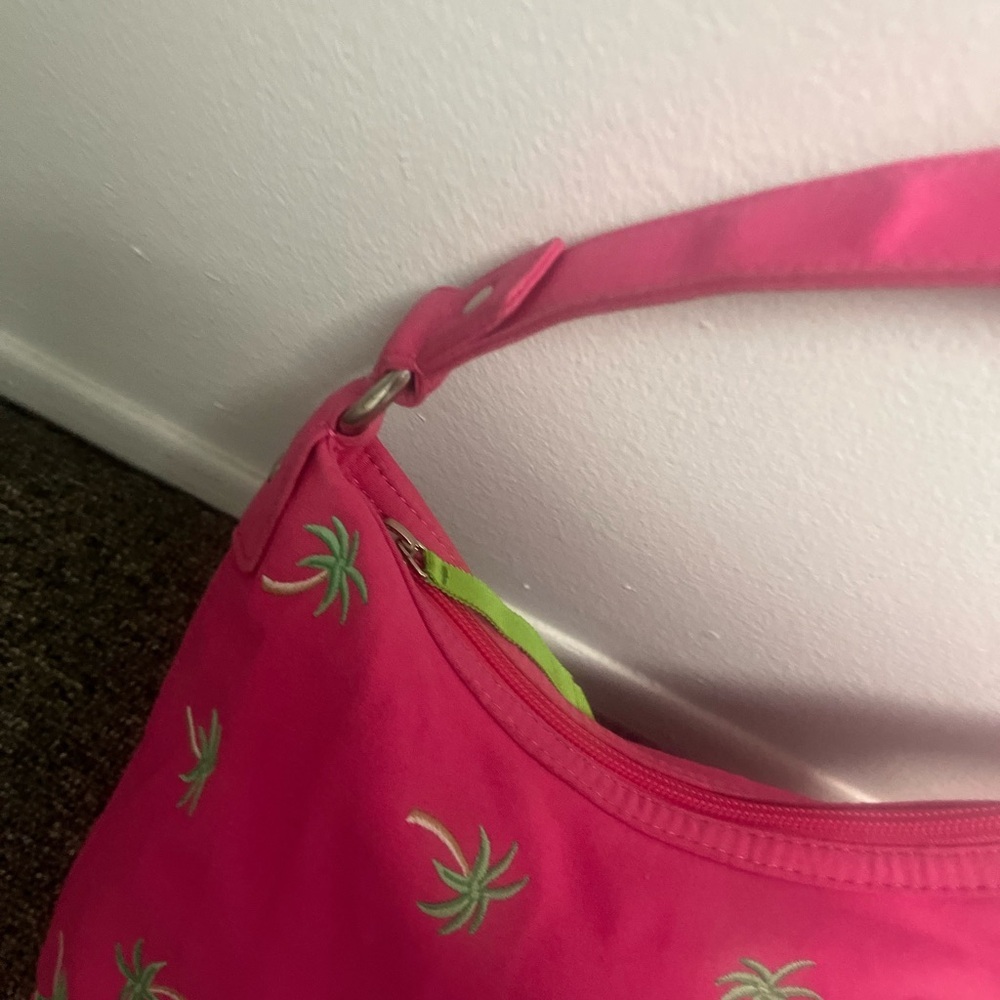 Talbots Pink Palm Tree Shoulder Bag Purse - Picture 3 of 7